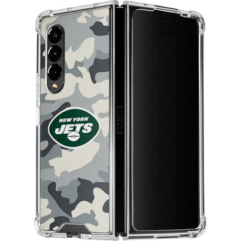 NFL New York Jets Camo Galaxy Z Fold4 5G Clear Case