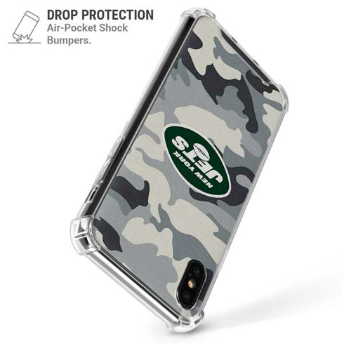 NFL New York Jets Camo iPhone XS Max Clear Case