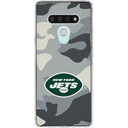 NFL New York Jets Camo LG Stylo 6 Clear Case