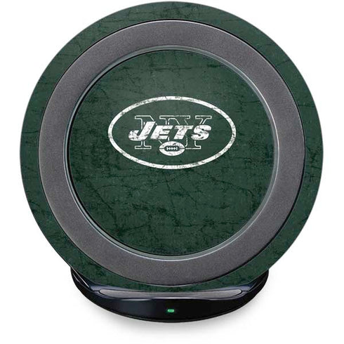 NFL New York Jets Distressed Fast Charge Wireless Charging Stand Skin