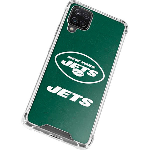 NFL New York Jets Distressed Galaxy A12 Clear Case