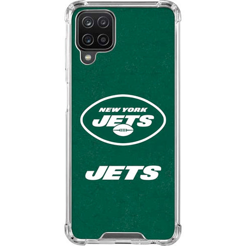 NFL New York Jets Distressed Galaxy A12 Clear Case