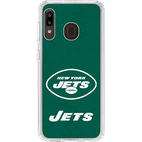 NFL New York Jets Distressed Galaxy A20 Clear Case