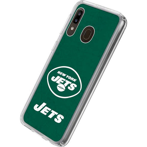 NFL New York Jets Distressed Galaxy A20 Clear Case