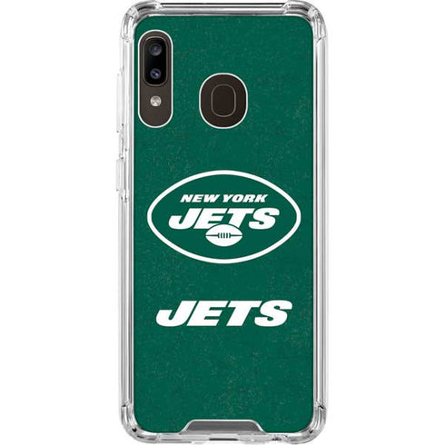 NFL New York Jets Distressed Galaxy A30 Clear Case