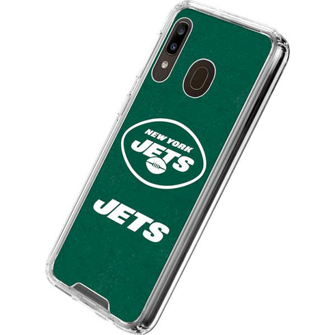NFL New York Jets Distressed Galaxy A30 Clear Case