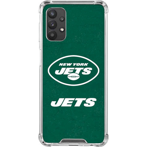 NFL New York Jets Distressed Galaxy A32 5G Clear Case