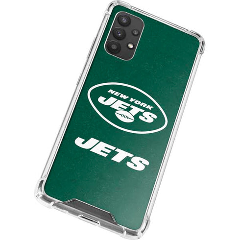 NFL New York Jets Distressed Galaxy A32 5G Clear Case