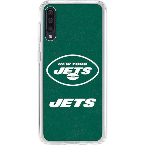 NFL New York Jets Distressed Galaxy A50 Clear Case