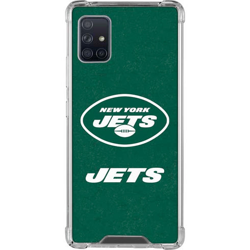 NFL New York Jets Distressed Galaxy A51 5G Clear Case