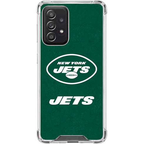NFL New York Jets Distressed Galaxy A52 5G Clear Case