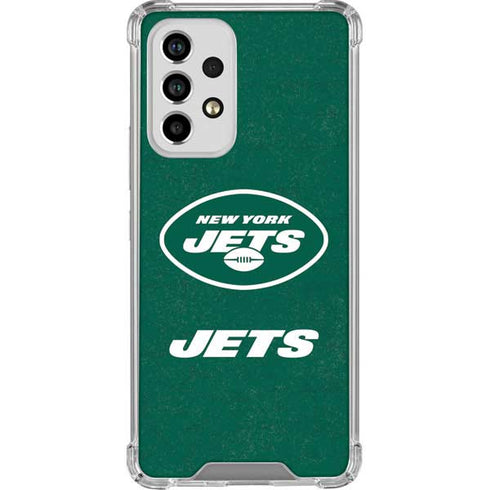 NFL New York Jets Distressed Galaxy A53 5G Clear Case