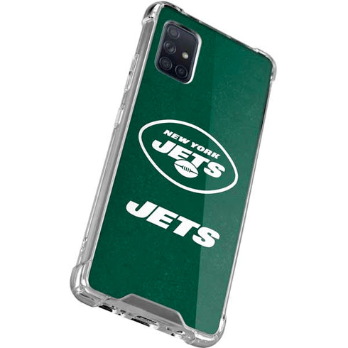 NFL New York Jets Distressed Galaxy A71 5G Clear Case