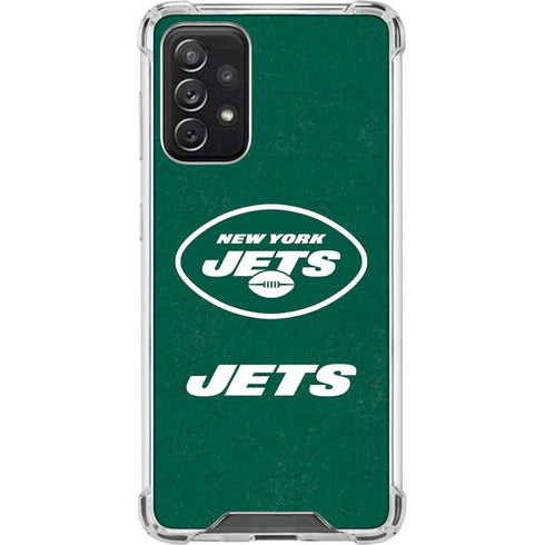 NFL New York Jets Distressed Galaxy A72 5G Clear Case