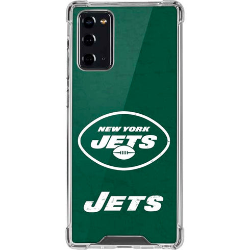 NFL New York Jets Distressed Galaxy Note20 5G Clear Case