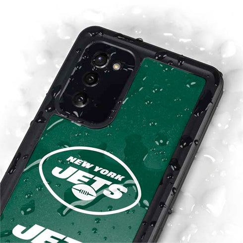 NFL New York Jets Distressed Galaxy Note20 5G Waterproof Case