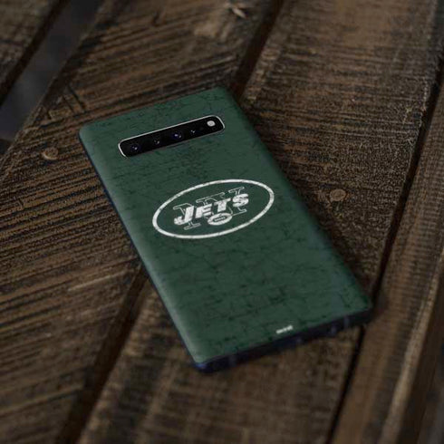 NFL New York Jets Distressed Galaxy S10 Plus Skin
