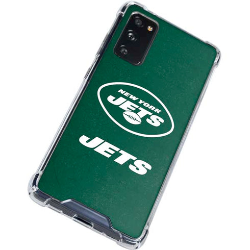 NFL New York Jets Distressed Galaxy S20 FE Clear Case