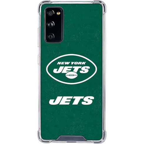 NFL New York Jets Distressed Galaxy S20 FE Clear Case