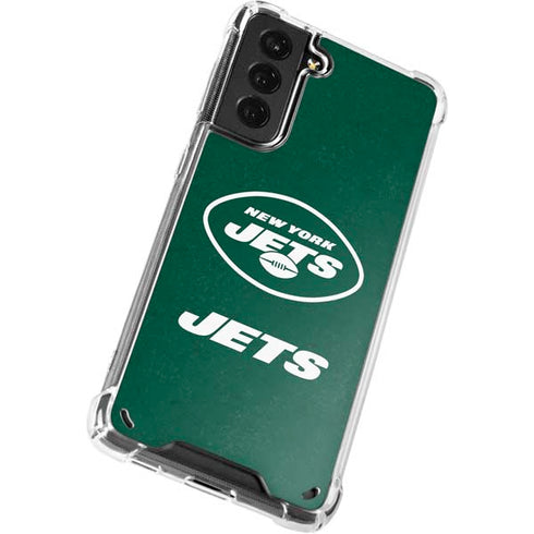 NFL New York Jets Distressed Galaxy S21 Plus 5G Clear Case