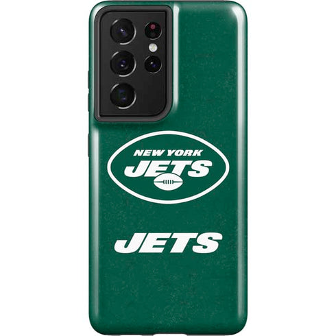 NFL New York Jets Distressed Galaxy S21 Ultra 5G Pro Case