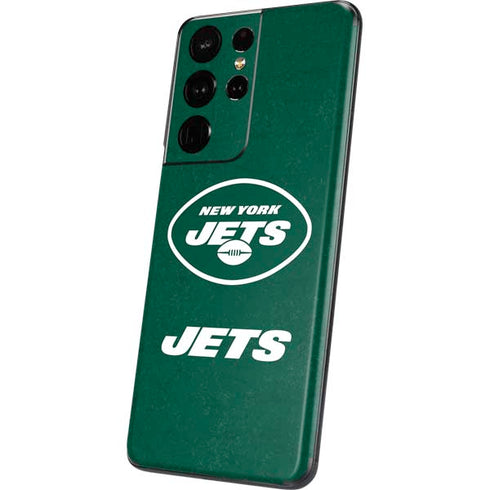 NFL New York Jets Distressed Galaxy S21 Ultra 5G Skin
