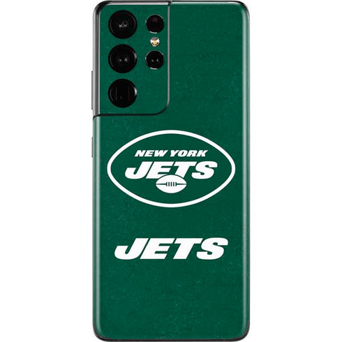 NFL New York Jets Distressed Galaxy S21 Ultra 5G Skin