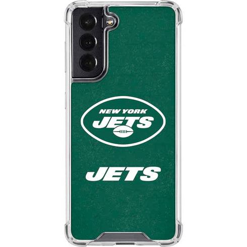 NFL New York Jets Distressed Galaxy S22 Clear Case