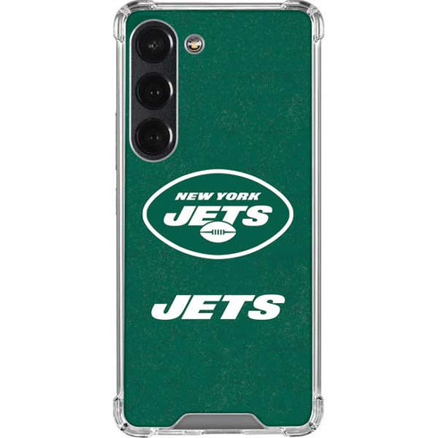 NFL New York Jets Distressed Galaxy S23 Clear Case