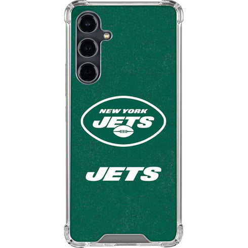 NFL New York Jets Distressed Galaxy S23 FE Clear Case