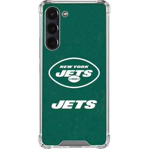 NFL New York Jets Distressed Galaxy S23 Plus Clear Case