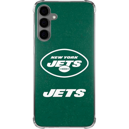 NFL New York Jets Distressed Galaxy S24 Plus Clear Case