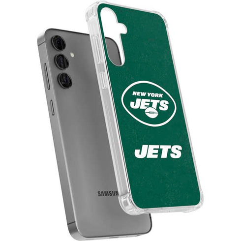 NFL New York Jets Distressed Galaxy S24 Plus Clear Case