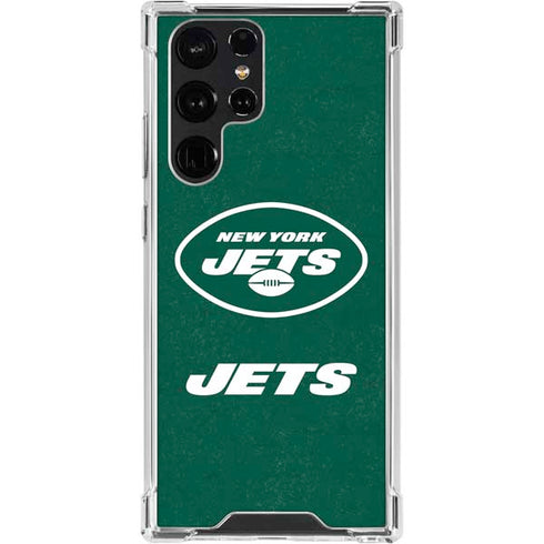 NFL New York Jets Distressed Galaxy S24 Ultra Clear Case