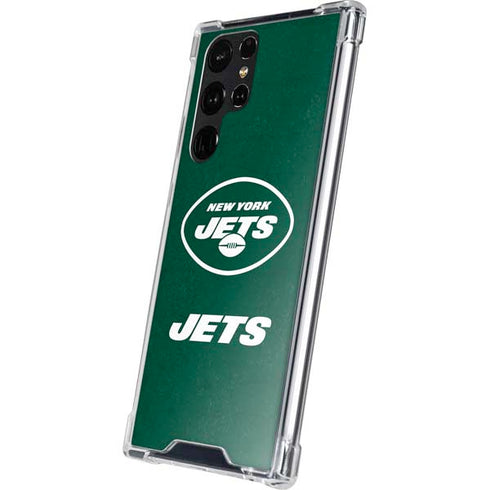 NFL New York Jets Distressed Galaxy S24 Ultra Clear Case