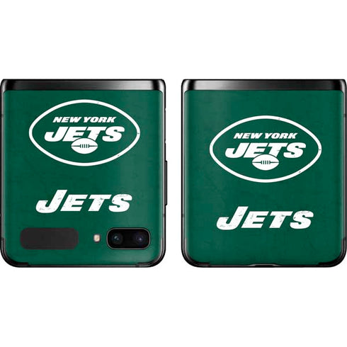 NFL New York Jets Distressed Galaxy Z Flip Skin