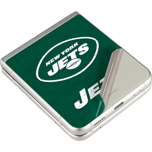 NFL New York Jets Distressed Galaxy Z Flip3 5G Skin