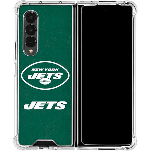 NFL New York Jets Distressed Galaxy Z Fold4 5G Clear Case