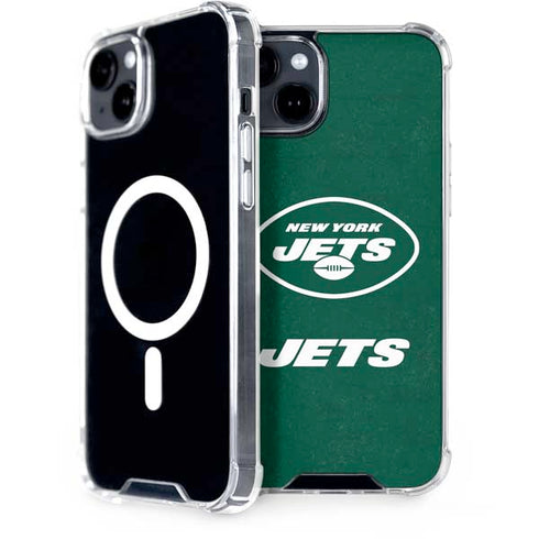NFL New York Jets Distressed iPhone 15 Plus MagSafe Case