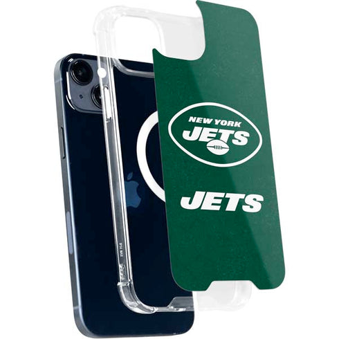 NFL New York Jets Distressed iPhone 15 Plus MagSafe Case