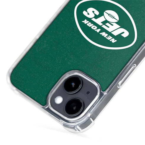 NFL New York Jets Distressed iPhone 15 Plus MagSafe Case