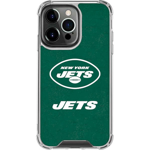 NFL New York Jets Distressed iPhone 14 Pro Clear Case