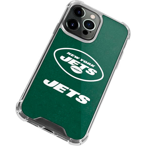 NFL New York Jets Distressed iPhone 14 Pro Clear Case