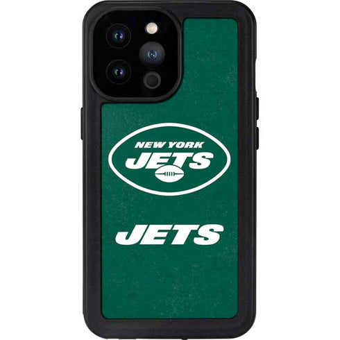 NFL New York Jets Distressed iPhone 14 Pro Max Waterproof Case