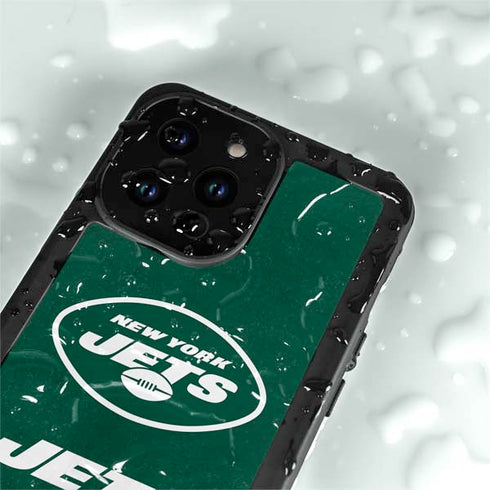 NFL New York Jets Distressed iPhone 14 Pro Max Waterproof Case
