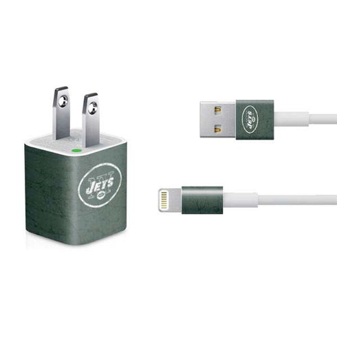 NFL New York Jets Distressed iPhone Charger (5W USB) Skin
