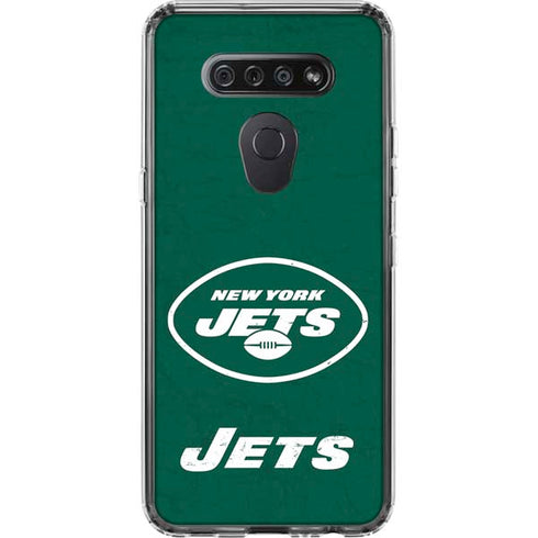 NFL New York Jets Distressed LG K51/Q51 Clear Case