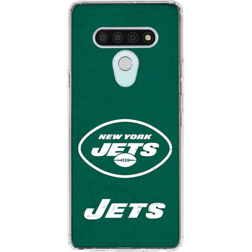 NFL New York Jets Distressed LG Stylo 6 Clear Case