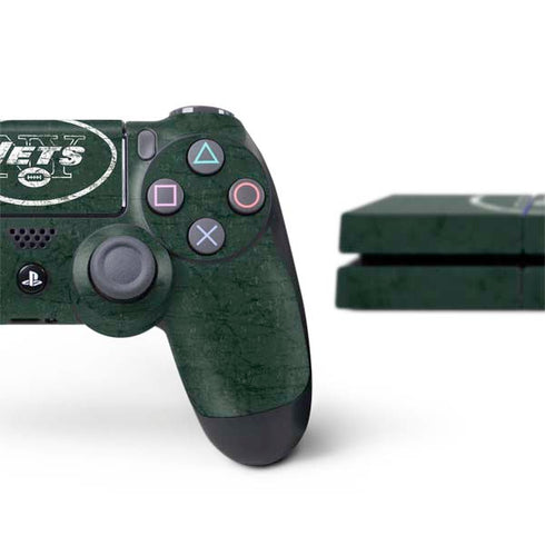 NFL New York Jets Distressed PS4 Console and Controller Bundle Skin