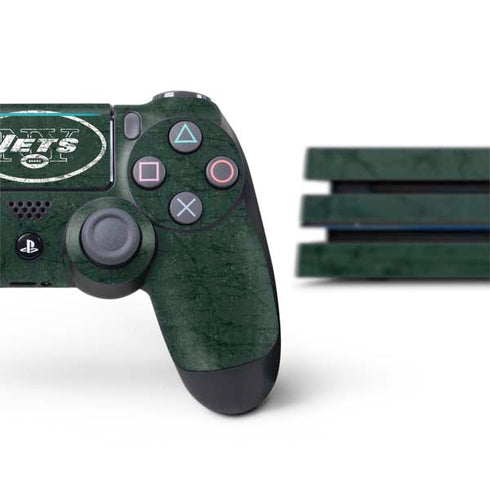 NFL New York Jets Distressed PS4 Pro Bundle Skin